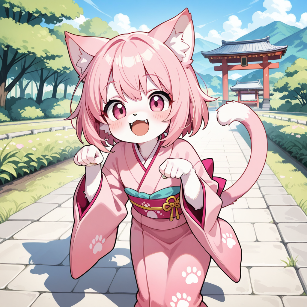 見て見てぇ～この服、「けもの」だにゃん！！