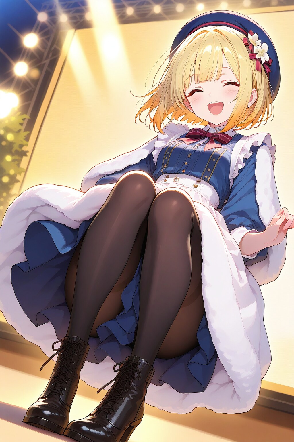 明朗で快活で朗らかな美少女が全身で笑う全身像 | の人気AIイラスト・グラビア