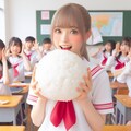 【謎画像】女子高生と巨大おにぎり 3枚目