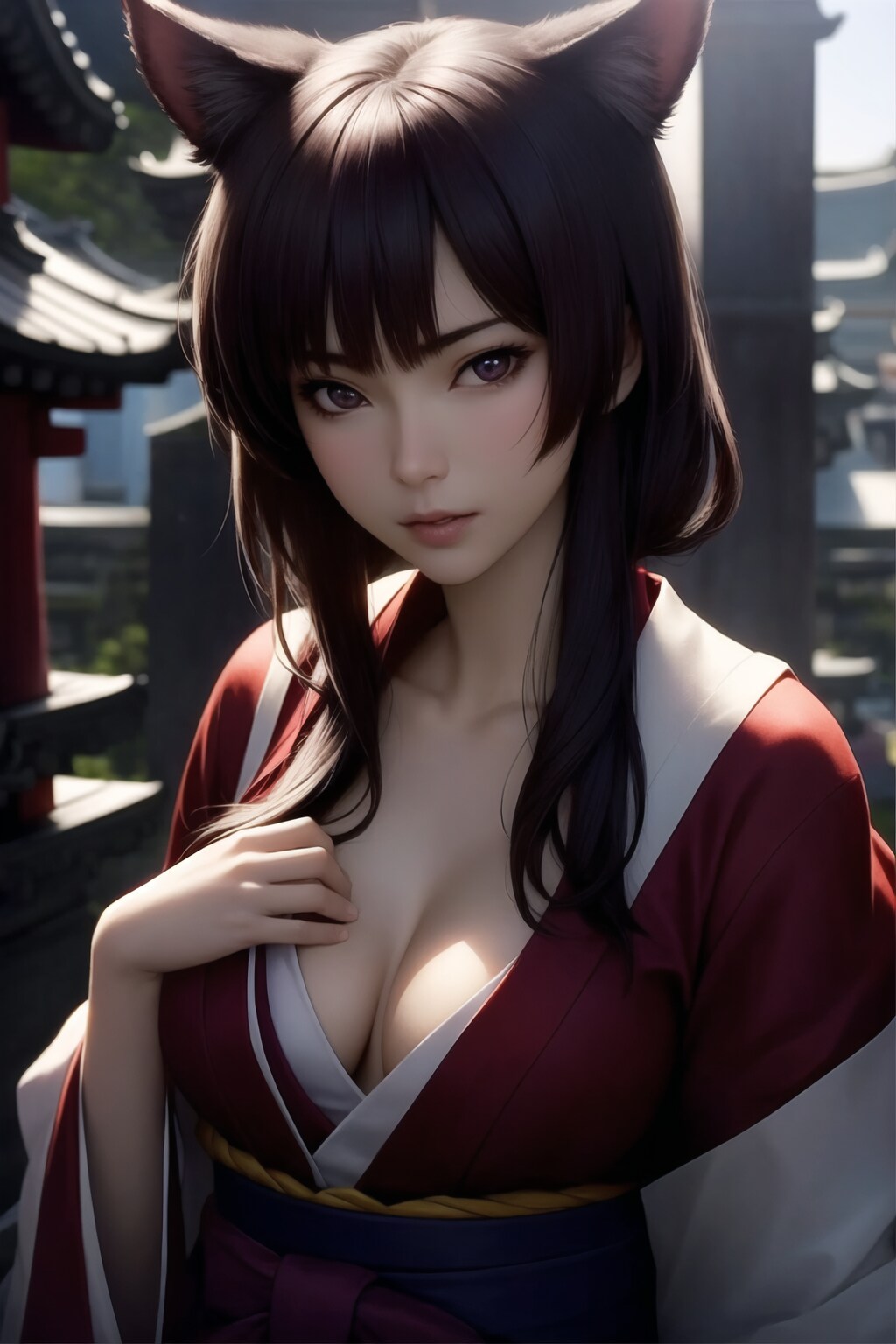 けものみみの巫女さん