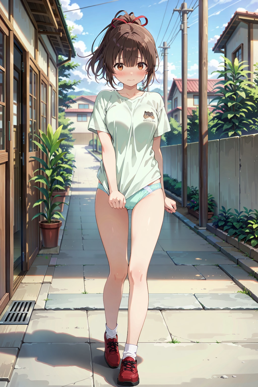 路地でシャツ＋ぱんつ姿の撮影会 Y815