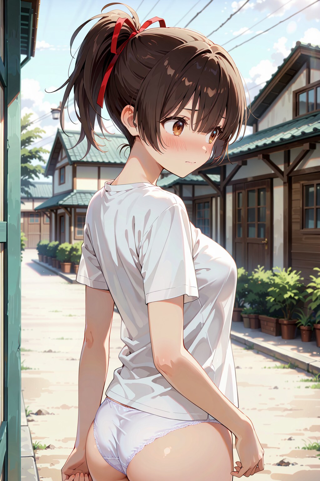 路地でシャツ＋ぱんつ姿の撮影会 Y815