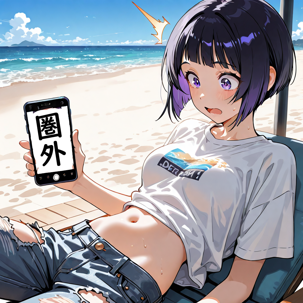 無人島に流れ着いた、由紀子ちゃん（１７歳、JK）、スマホが圏外と気付き・・・・