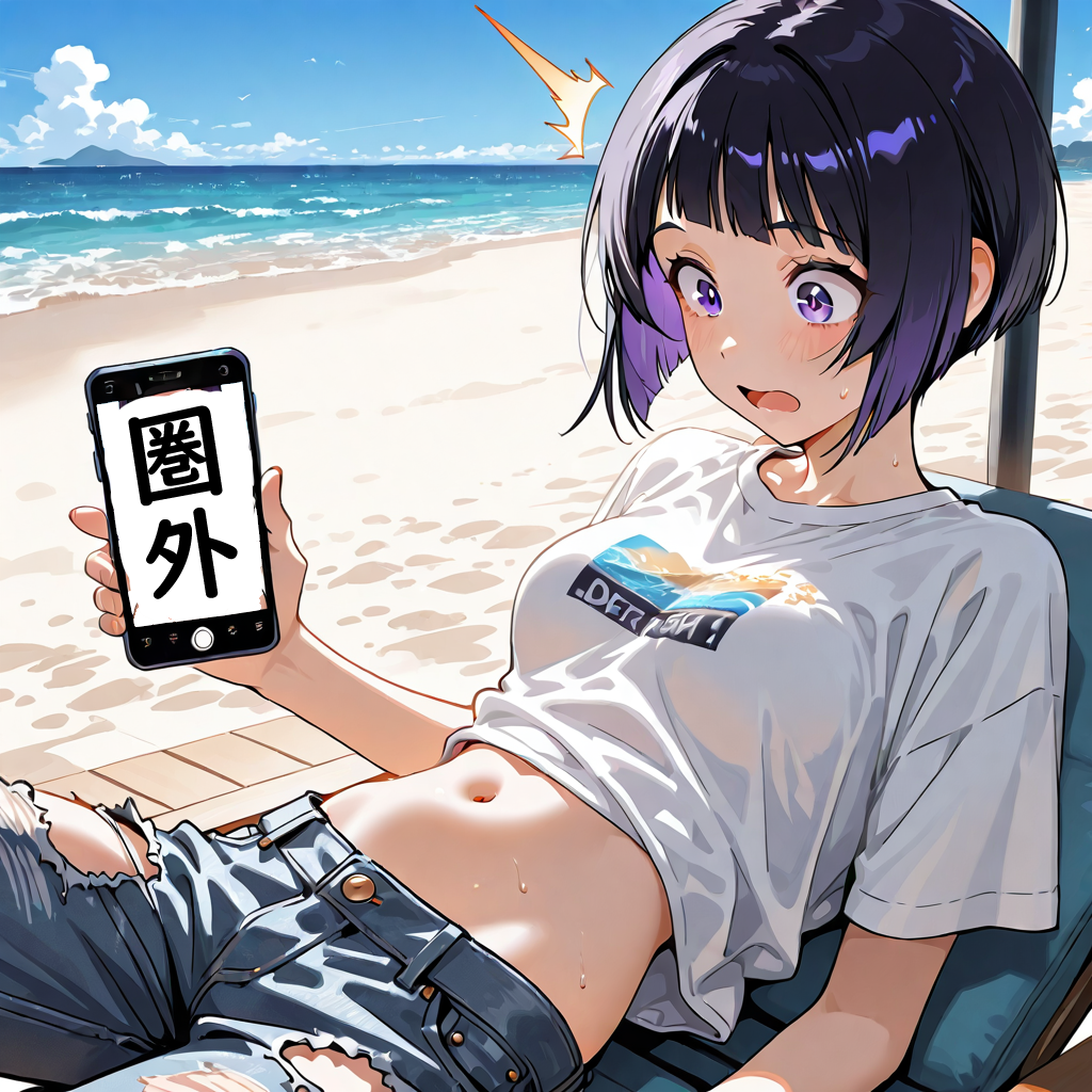 無人島に流れ着いた、由紀子ちゃん（１７歳、JK）、スマホが圏外と気付き・・・・