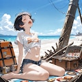 無人島に流れ着いた、由紀子ちゃん（１７歳、JK）、スマホが圏外と気付き・・・・ 6枚目