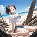 無人島に流れ着いた、由紀子ちゃん（１７歳、JK）、スマホが圏外と気付き・・・・ 5枚目