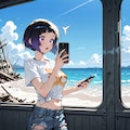 無人島に流れ着いた、由紀子ちゃん（１７歳、JK）、スマホが圏外と気付き・・・・ 2枚目