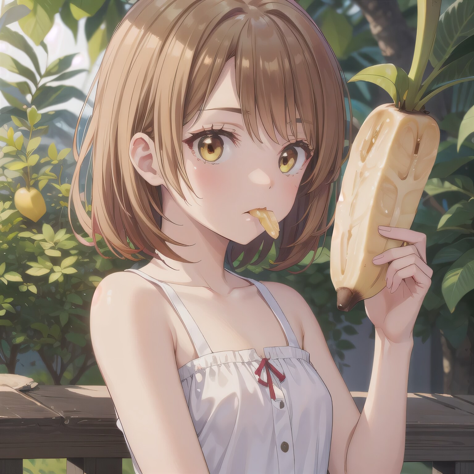 茶髪ボブでワンピースの少女３ | の人気AIイラスト・グラビア