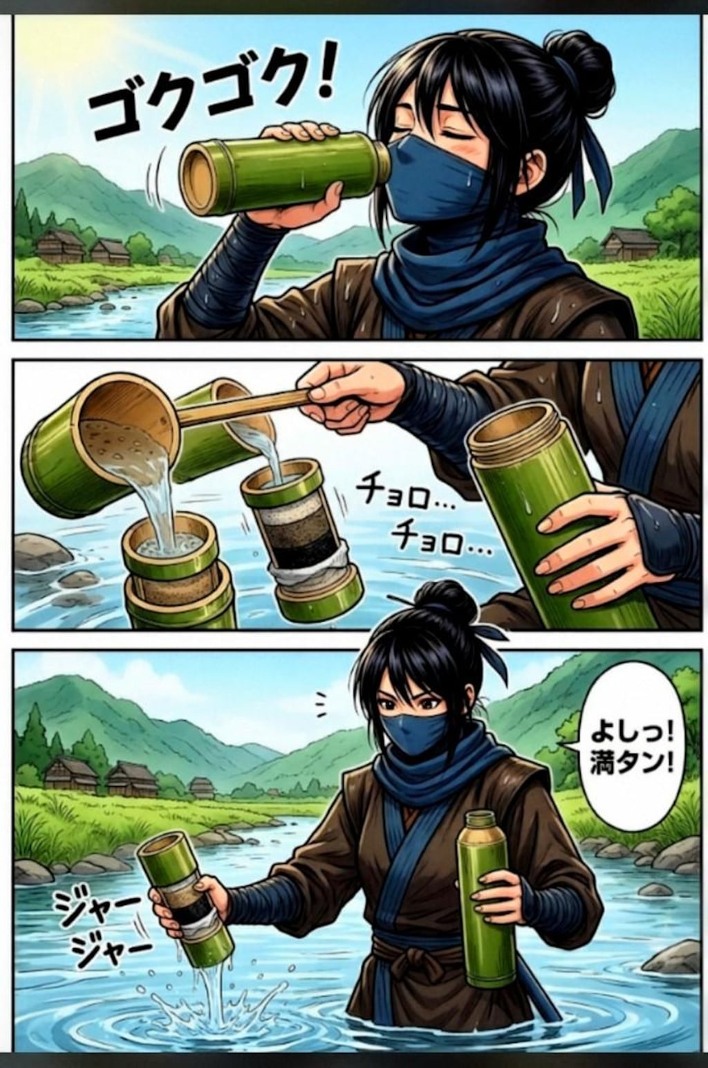 炎天下🌞少し休憩中の女忍者。
