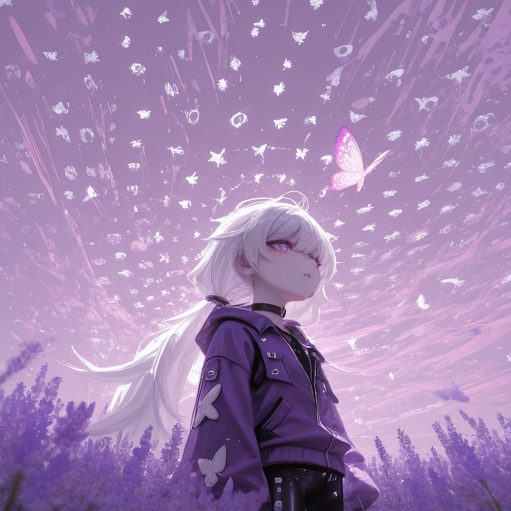 蝶とラベンダー