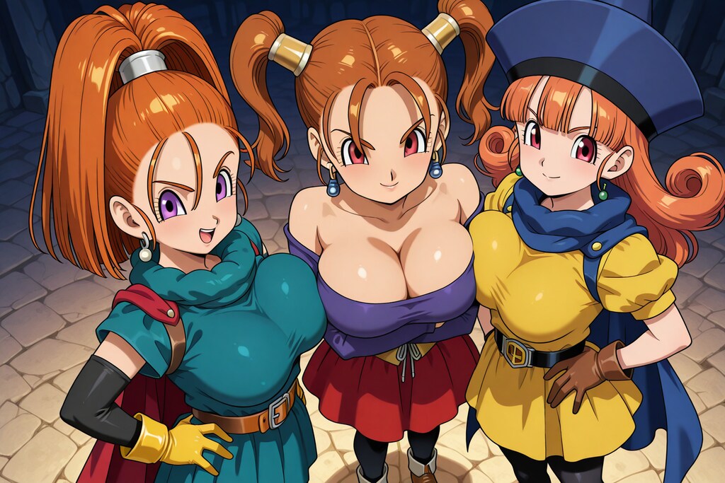 ドラクエ オレンジ髪三人娘