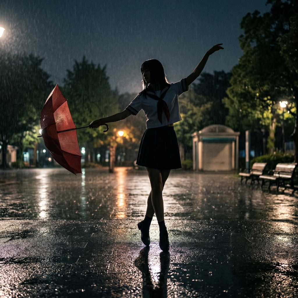 雨に濡れて