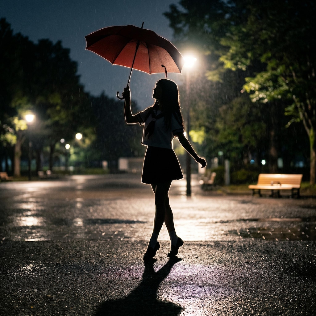 雨に濡れて