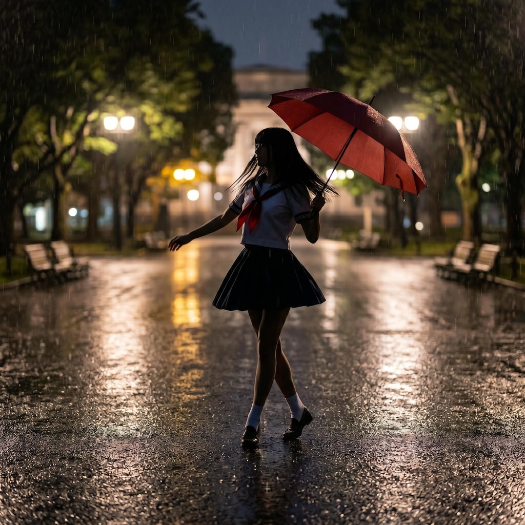 雨に濡れて