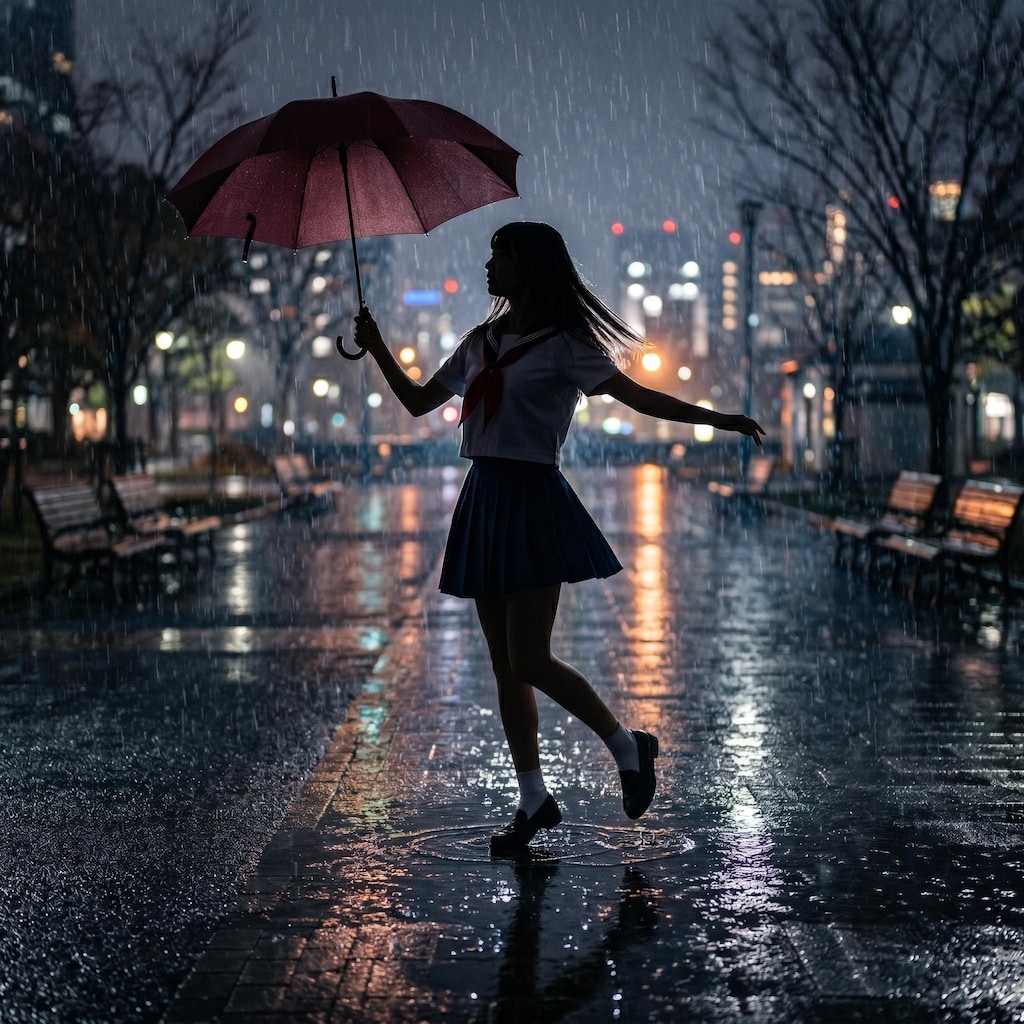 雨に濡れて