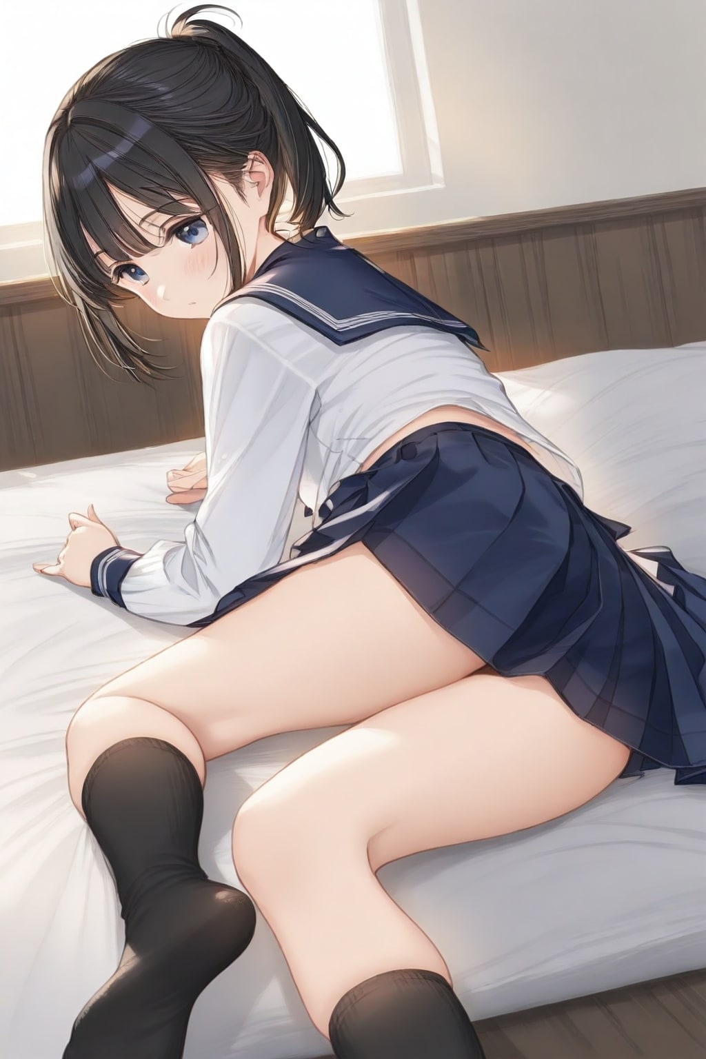 セーラー服と真っ白なシーツ | の人気AIイラスト・グラビア