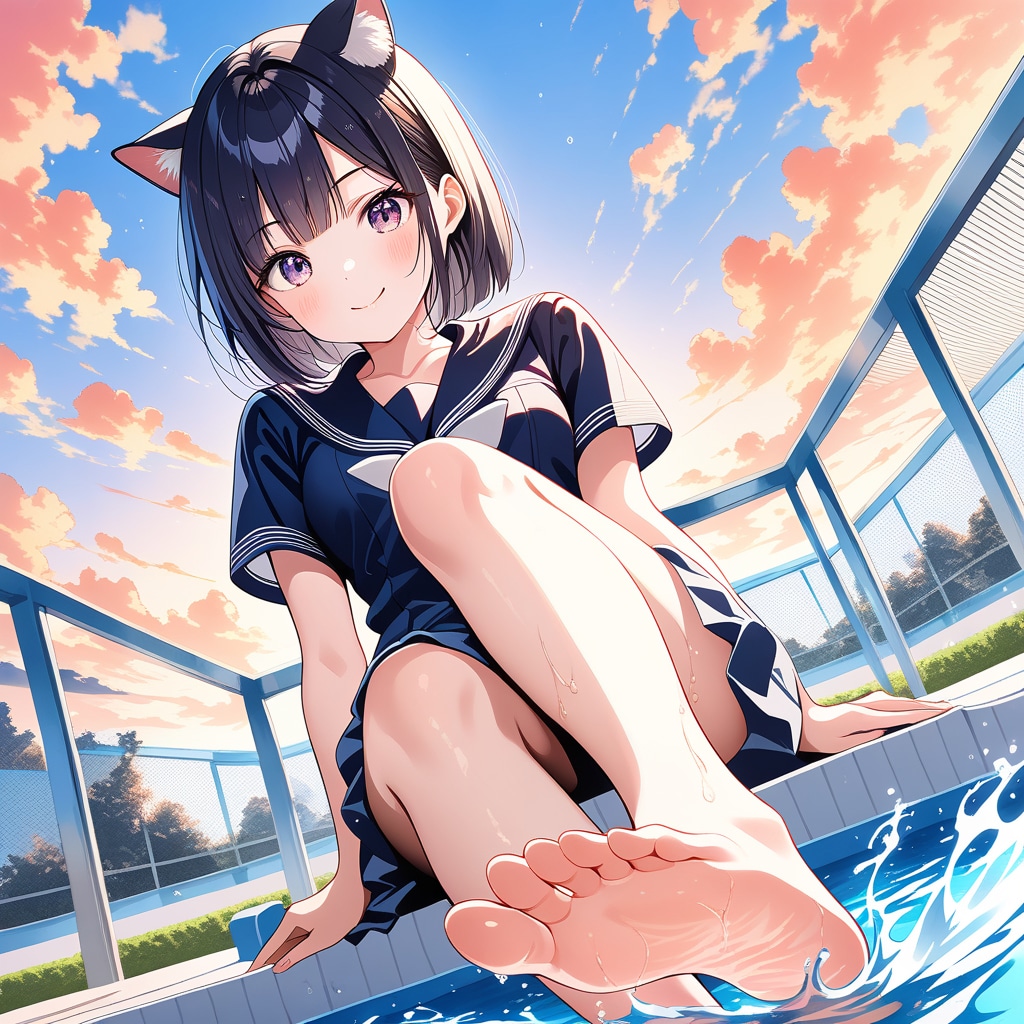 プールサイド猫娘
