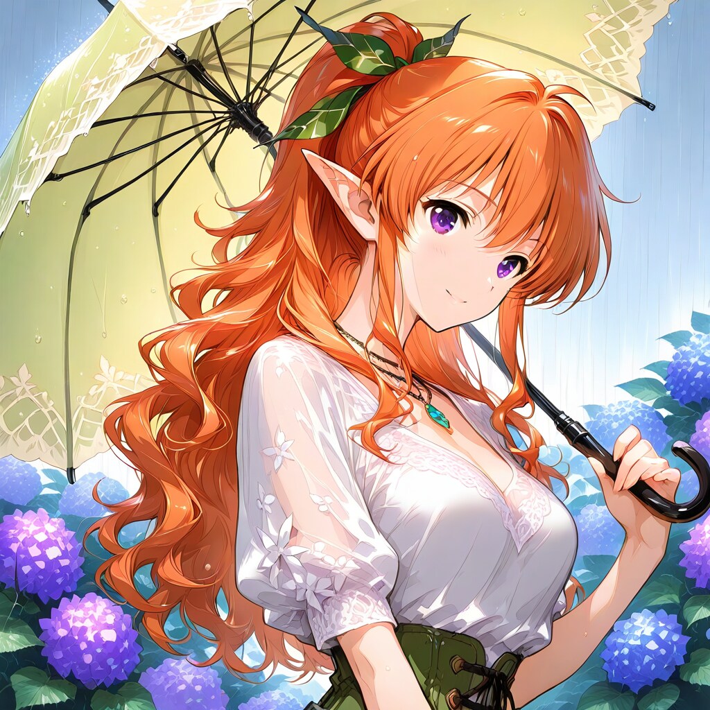 エルフの少女と紫陽花（GRYPHON）