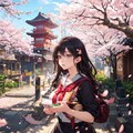 桜の木の下で（ロングヘア） 2枚目