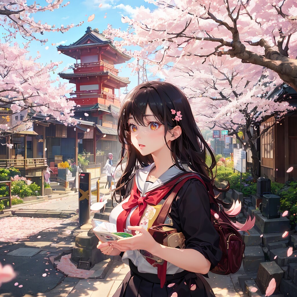 桜の木の下で（ロングヘア）