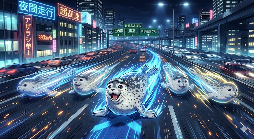 分身しながら猛スピードで疾走するアザラシ