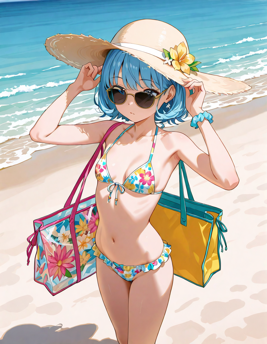 ビキニと帽子