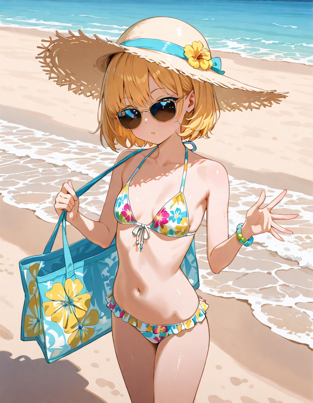 ビキニと帽子