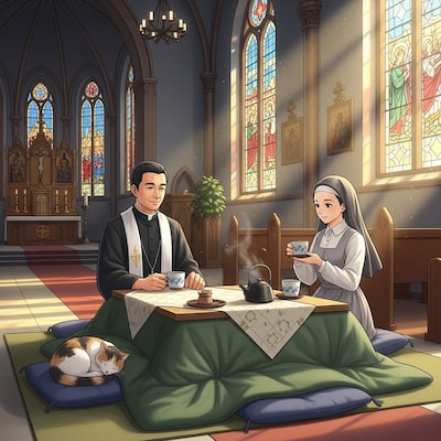 こたつのある教会