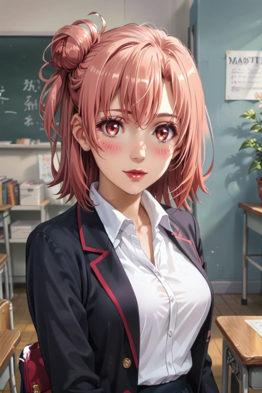 照れる女子高生