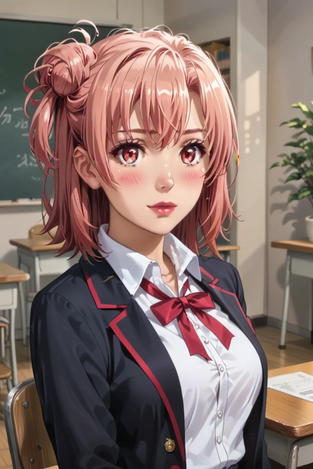 照れる女子高生