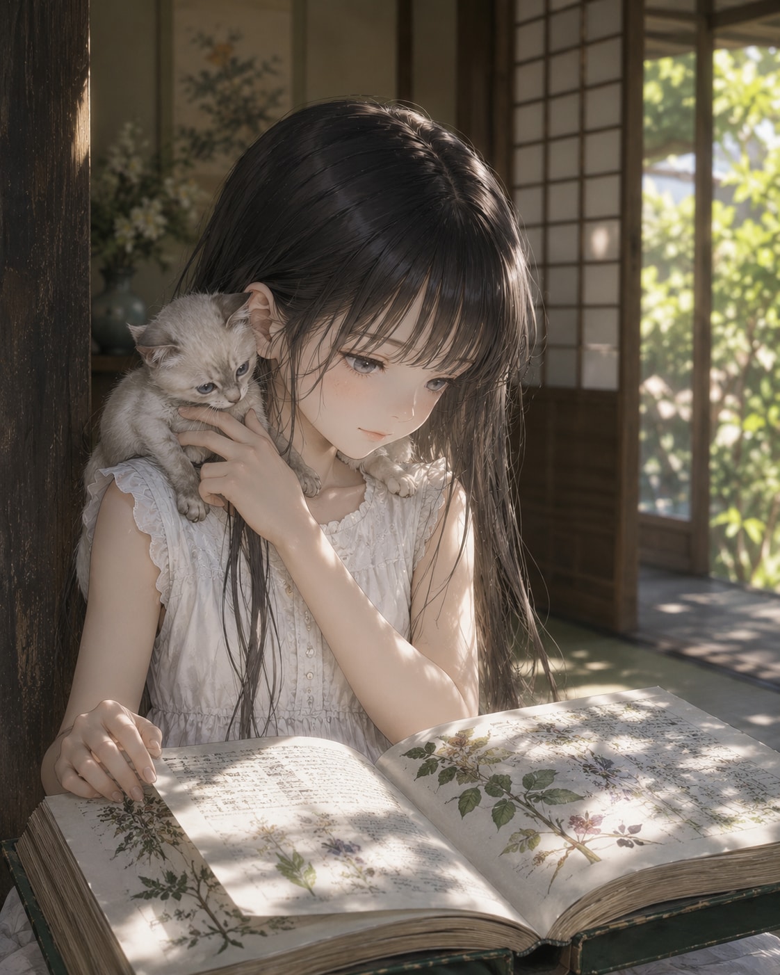 波夷羅ねずは、遠方にある夏の庭で知識の欠片を集めていた | の人気AIイラスト・グラビア