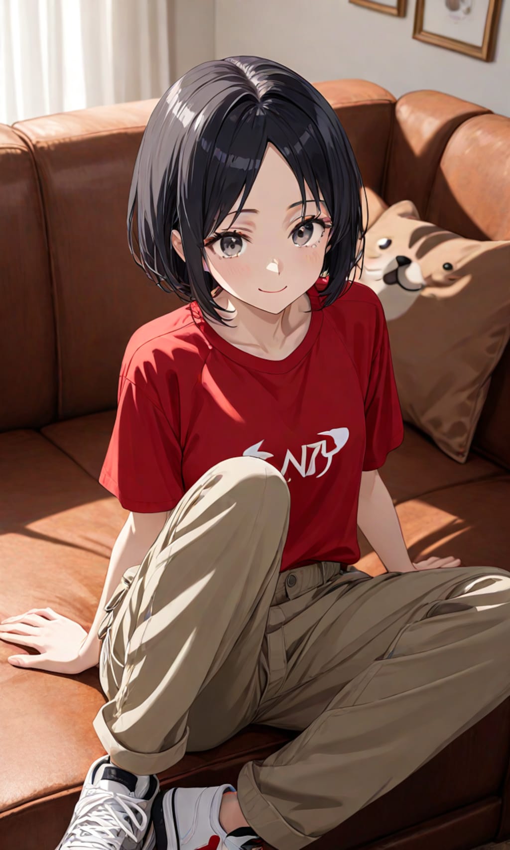 部屋でくつろぐ