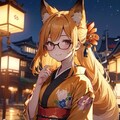 和装眼鏡狐ちゃん 4枚目