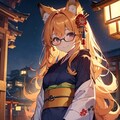 和装眼鏡狐ちゃん 5枚目