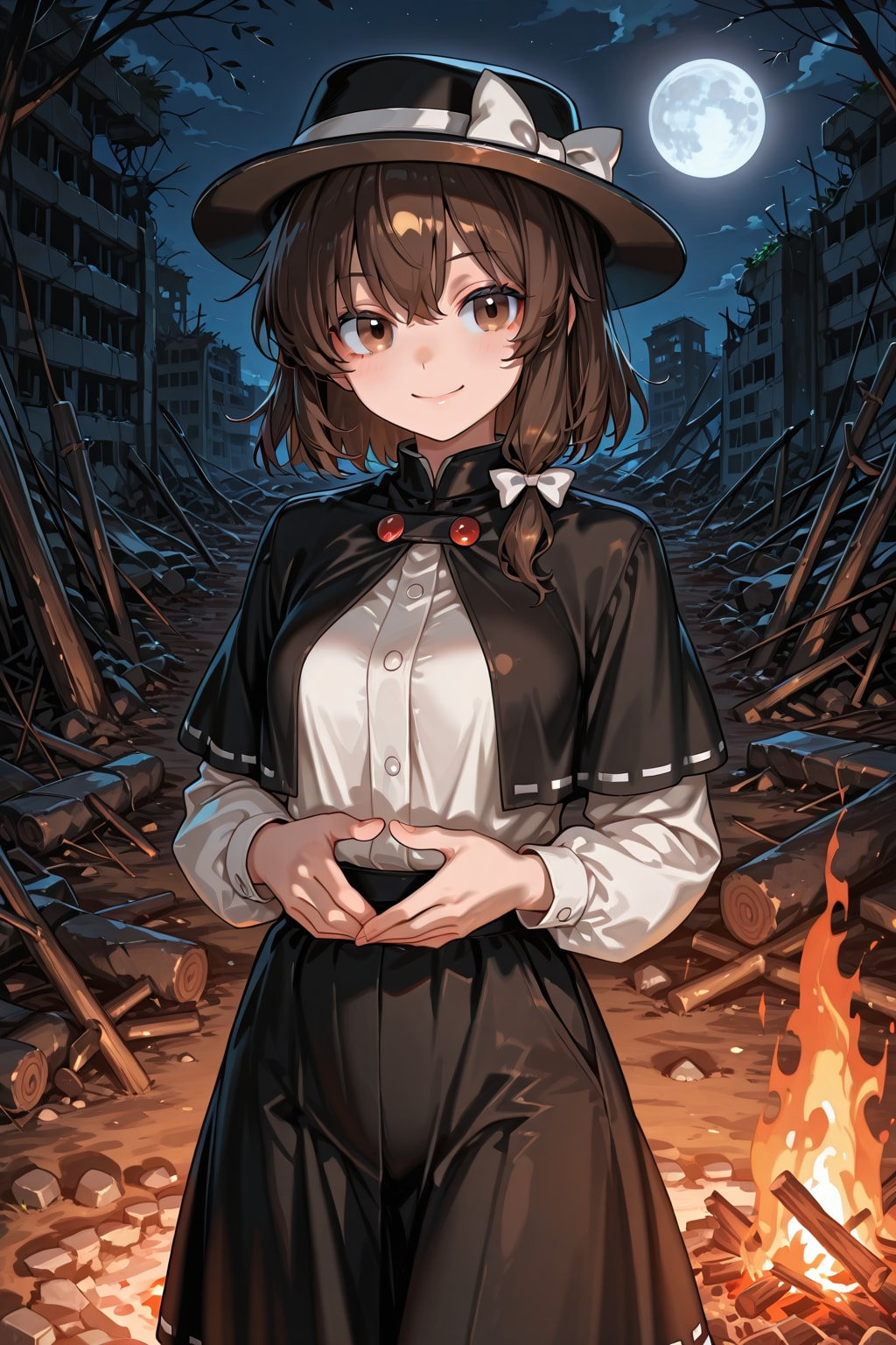 夜の廃墟の蓮子
