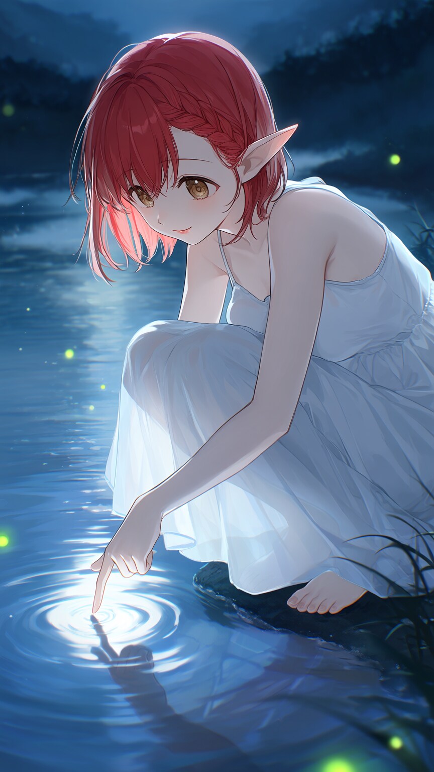 月明かりに触れる。