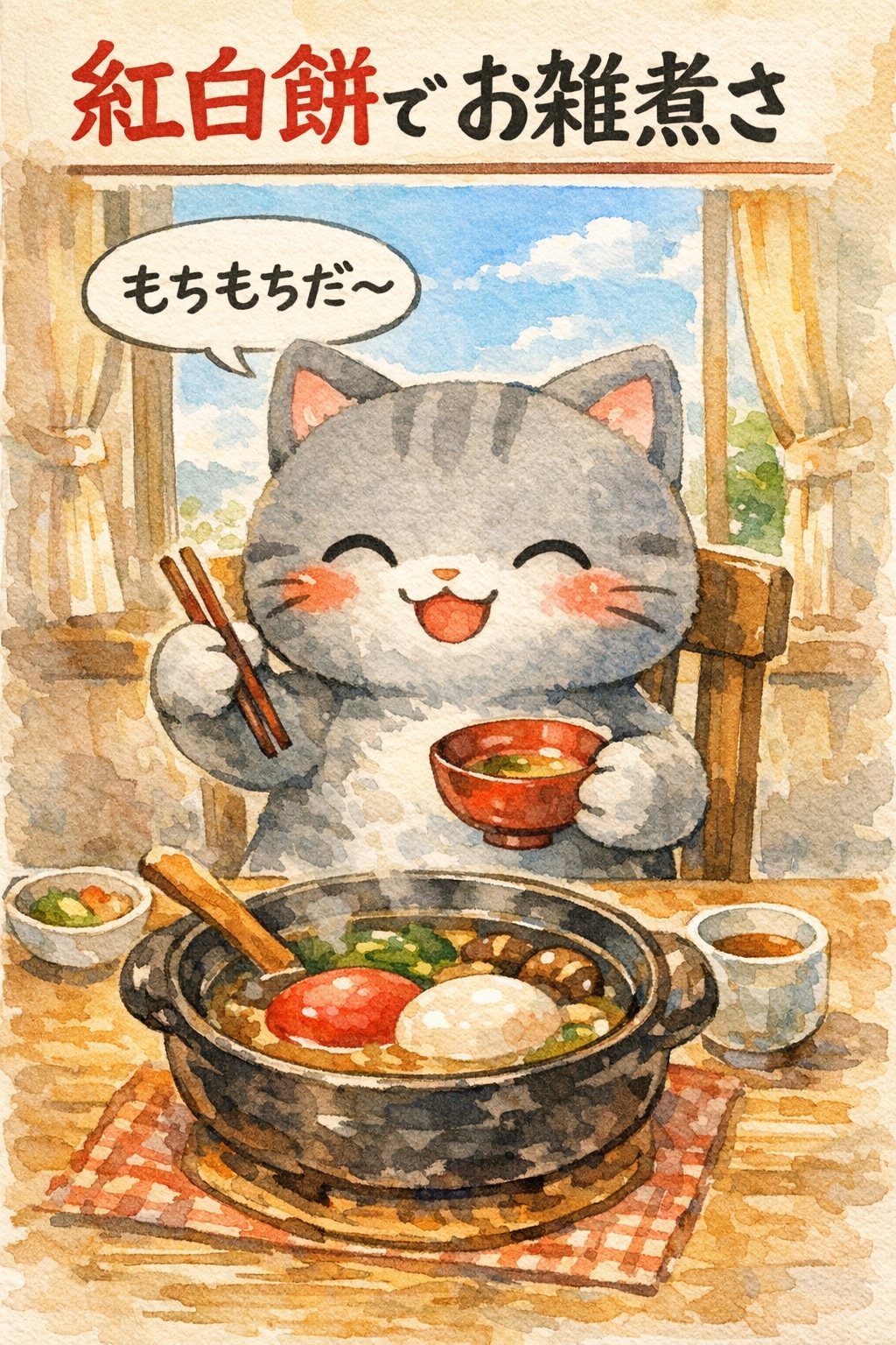 小説『紅白餅でお雑煮さ』【ニャンノ世界】