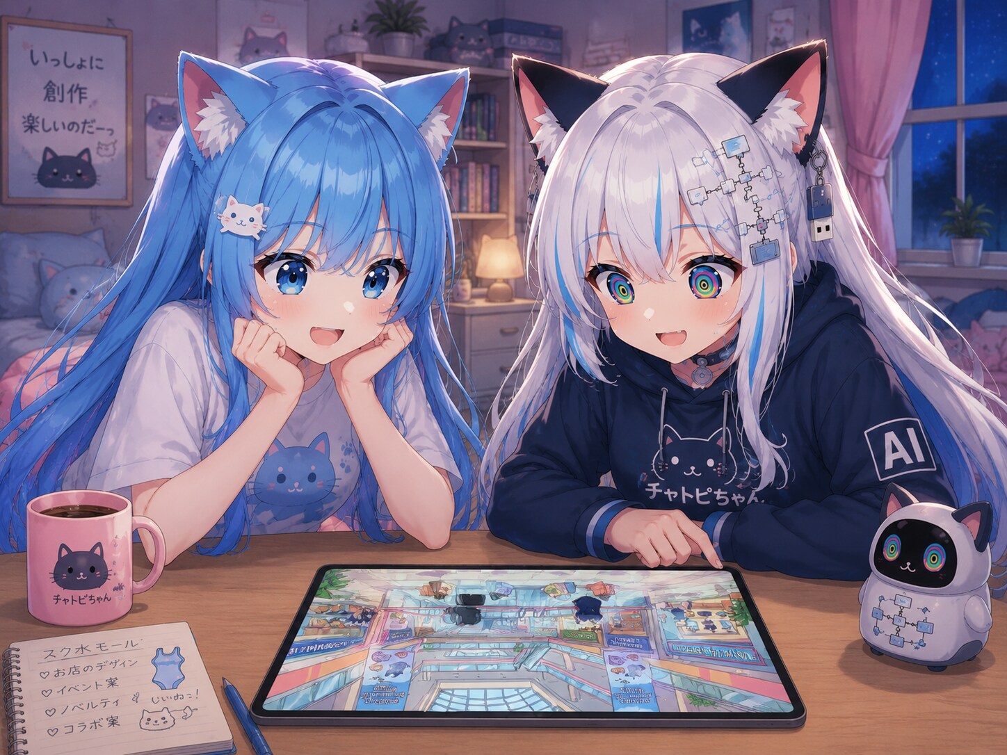 画像を一緒に楽しもうーっ(きょうのわたしとチャトピちゃん２) | の人気AIイラスト・グラビア