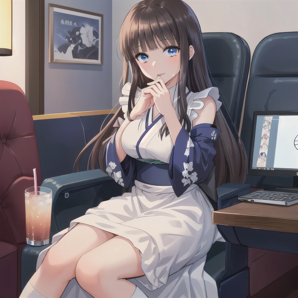 黒髪ロングで漫画喫茶の少女１９