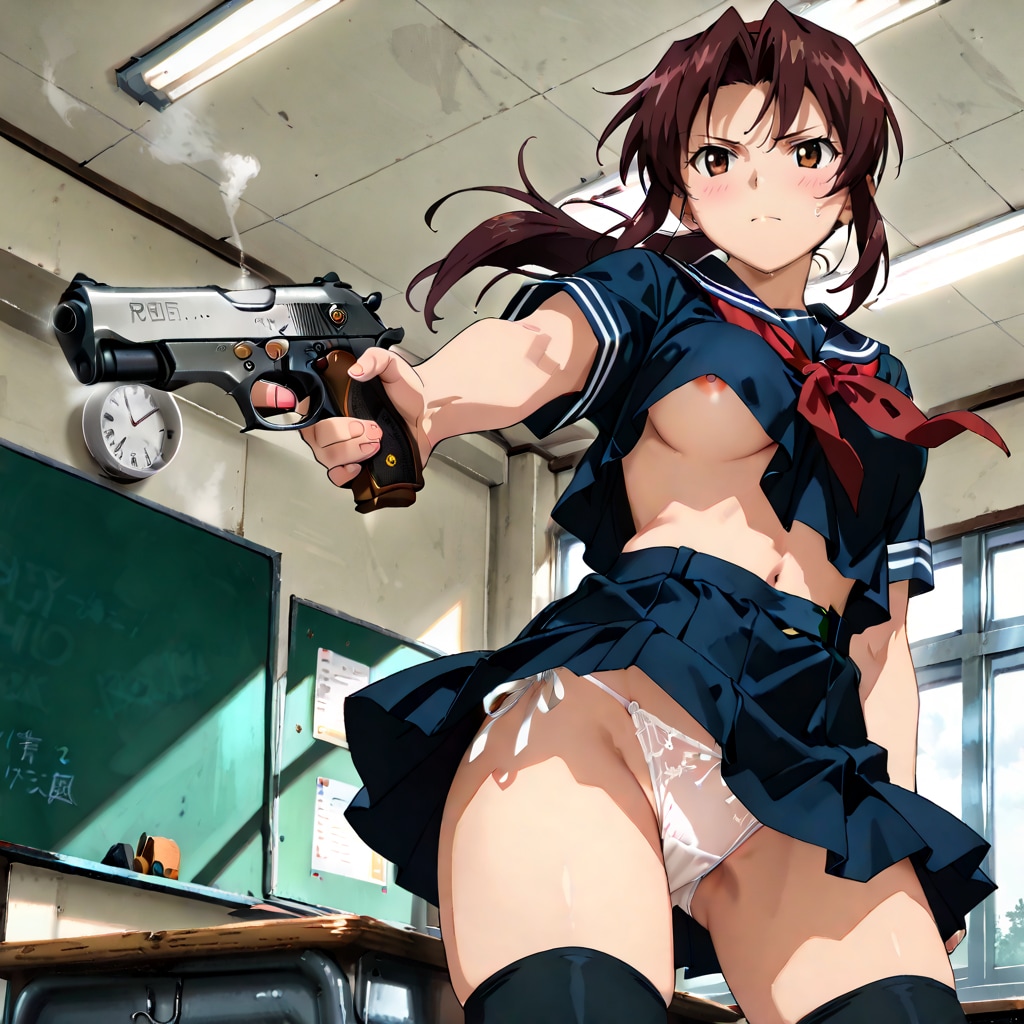 拳銃少女（ブラ無し）