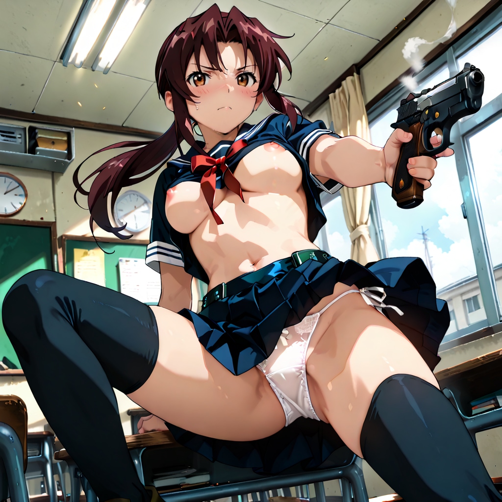 拳銃少女（ブラ無し）