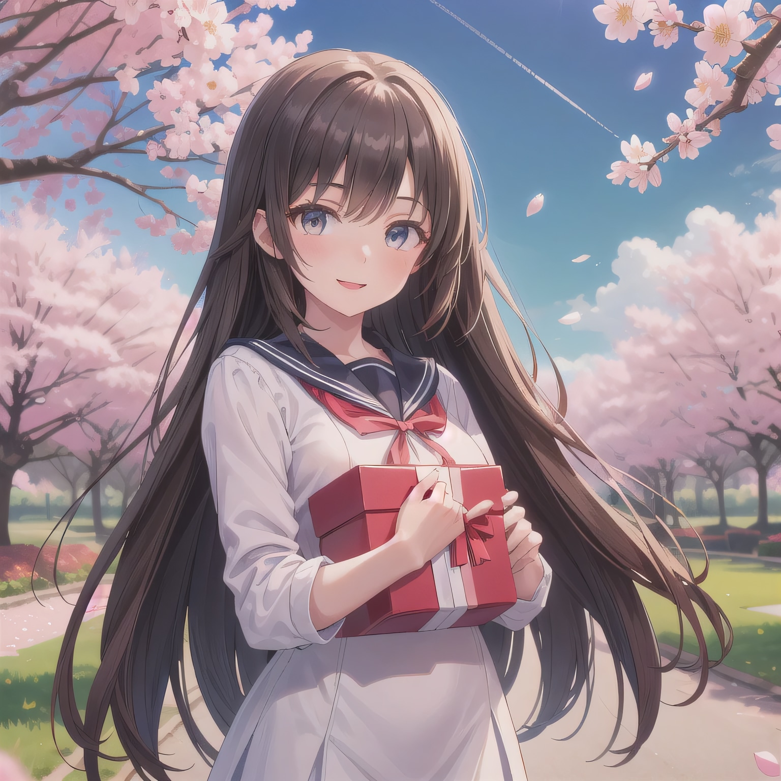 黒髪ロングでセーラー服の少女５９ | の人気AIイラスト・グラビア