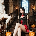 しずか ハロウィン スカート 全身 座り姿勢 2枚目