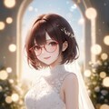 眼鏡女子 楓のウェディングドレス 8枚目
