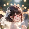 眼鏡女子 楓のウェディングドレス 11枚目
