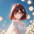 眼鏡女子 楓のウェディングドレス 7枚目