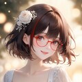 眼鏡女子 楓のウェディングドレス 2枚目