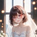 眼鏡女子 楓のウェディングドレス 4枚目