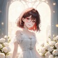 眼鏡女子 楓のウェディングドレス 9枚目