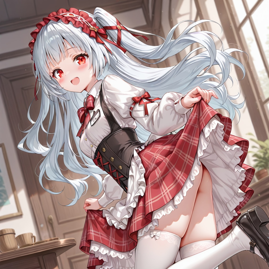 白ニーハイ×ウエイトレス